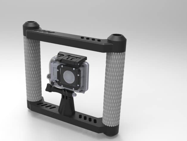 Estrutura em anel impressa em 3D para segurar uma GoPro com as duas mãos
