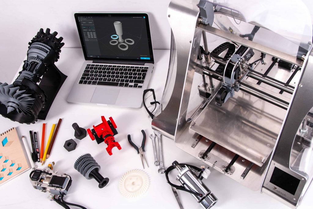 Uma impressora 3D em funcionamento
